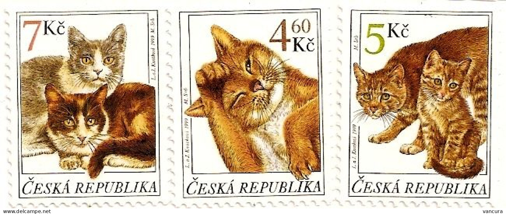 ** 205 - 7 Czech Republic Domestic Cats 1999 - Gatti