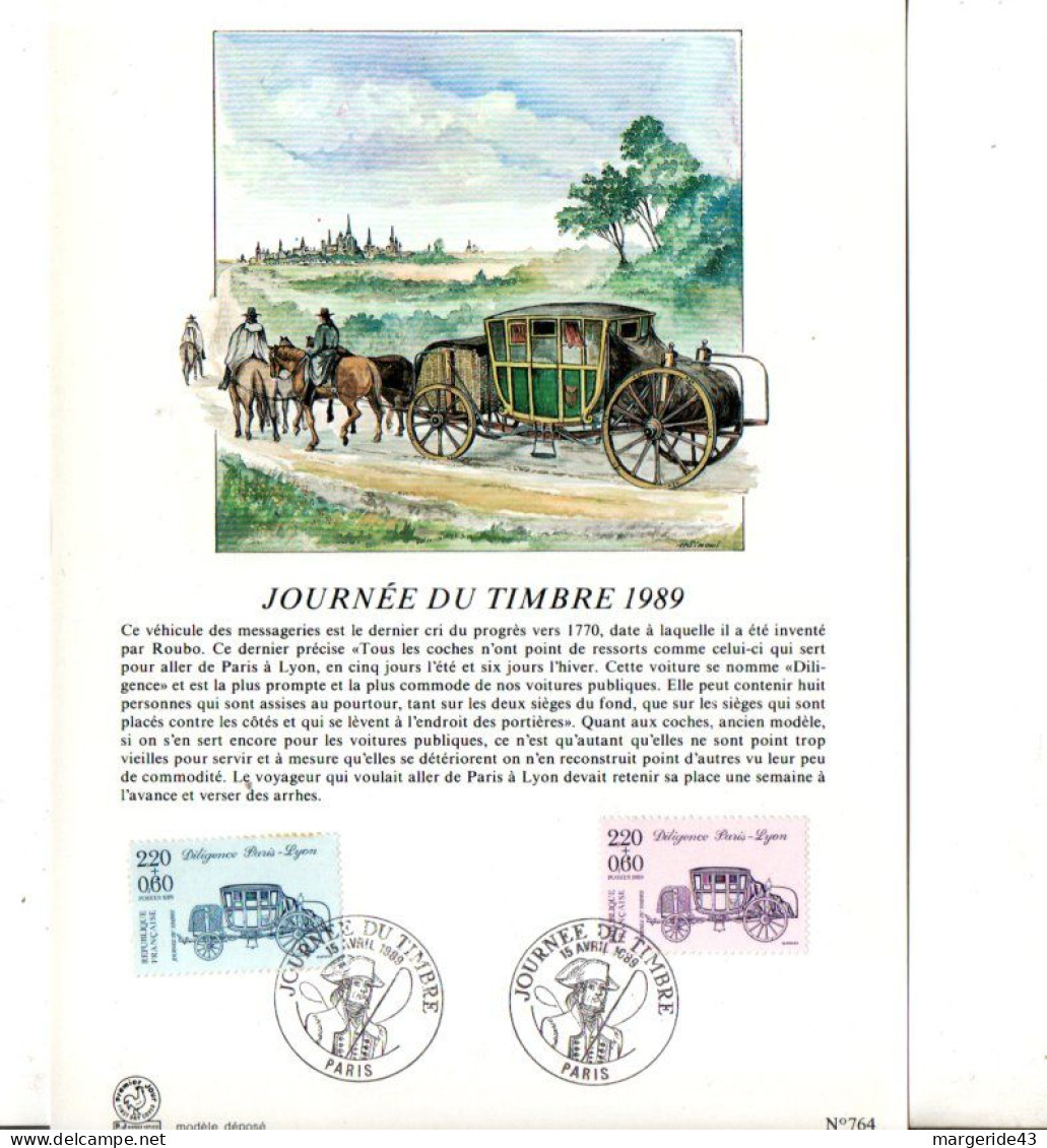 NOTICE FDC 1989 JOURNEE DU TIMBRE - 1980-1989