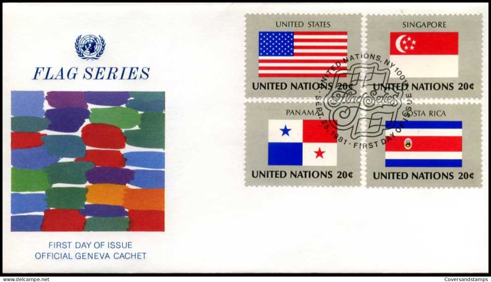 UNO - FDC - Flag Series                                  - Other & Unclassified