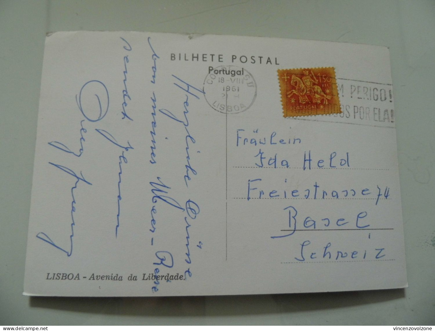 Cartolina  Viaggiata "LISBOA Avenida De Liberdade"  1961 - Lisboa