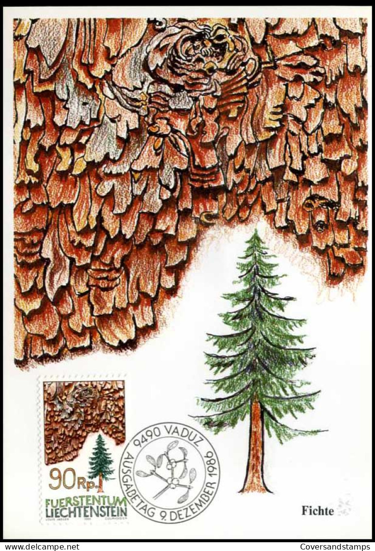 Liechtenstein - MK - Baumrinden 1986                           - Cartoline Maximum