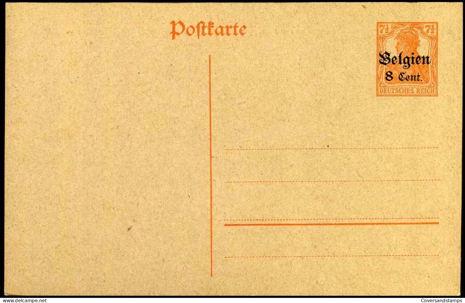 Postkarte - Belgien 8 Cent - Briefkaarten 1909-1934