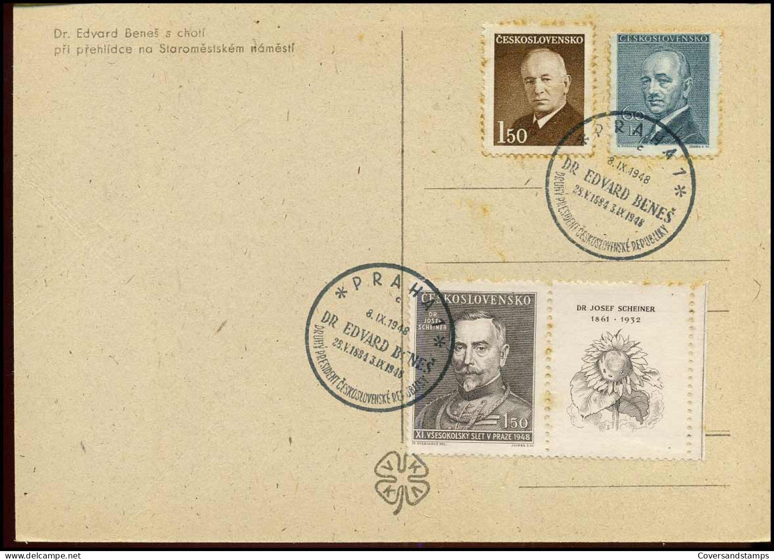 Postcard - Dr. Edvard Benes S Choti - Storia Postale