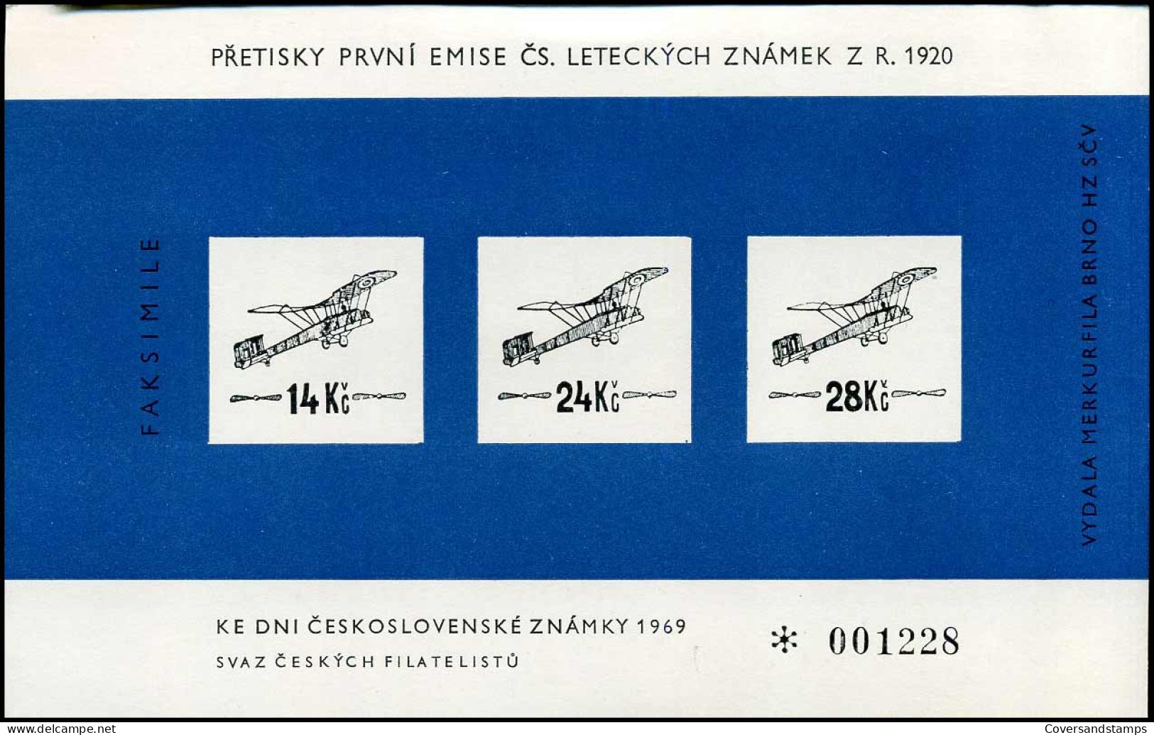 Pretisky Prvni Emise Cs. Leteckych Snamek Z.R. 1920 - Faksimile - Brieven En Documenten