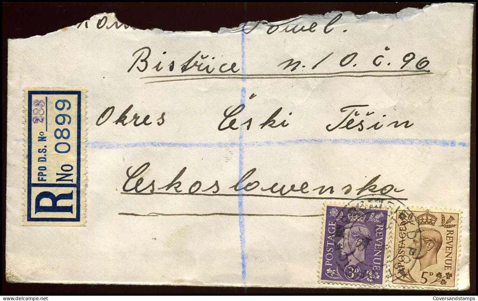 Registered Cover To Czechoslovakia - Brieven En Documenten