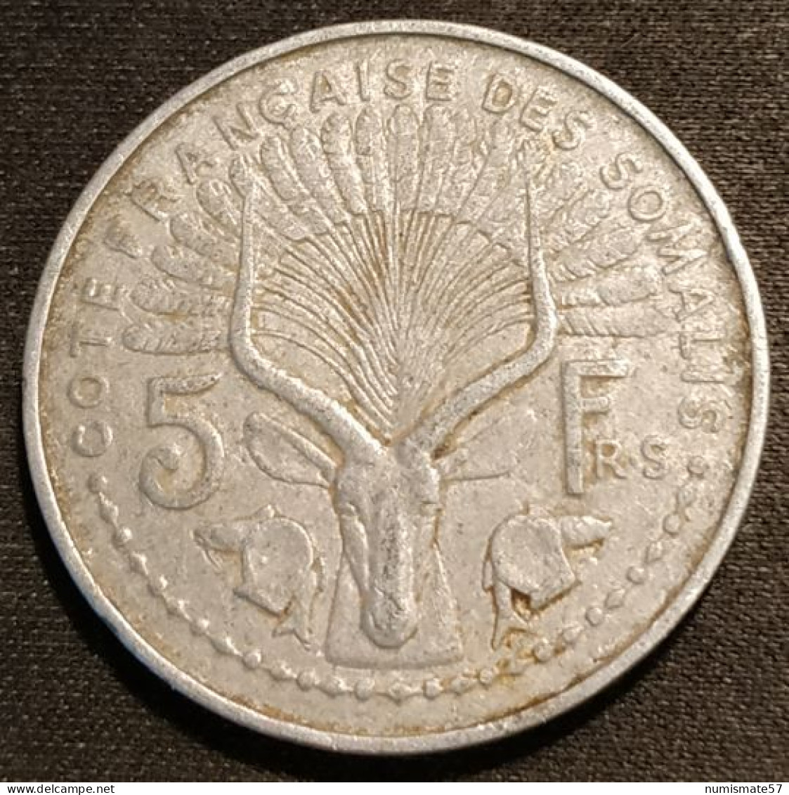 Pas Courant - DJIBOUTI - 5 FRANCS 1959 - KM 10 - COTE FRANÇAISE DES SOMALIS - Dschibuti