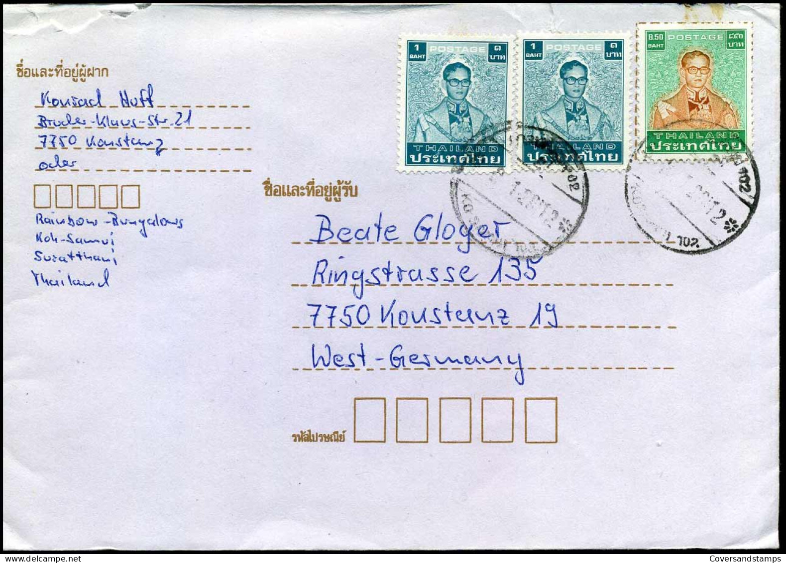 Cover To Konstanz, Germany - Thailand