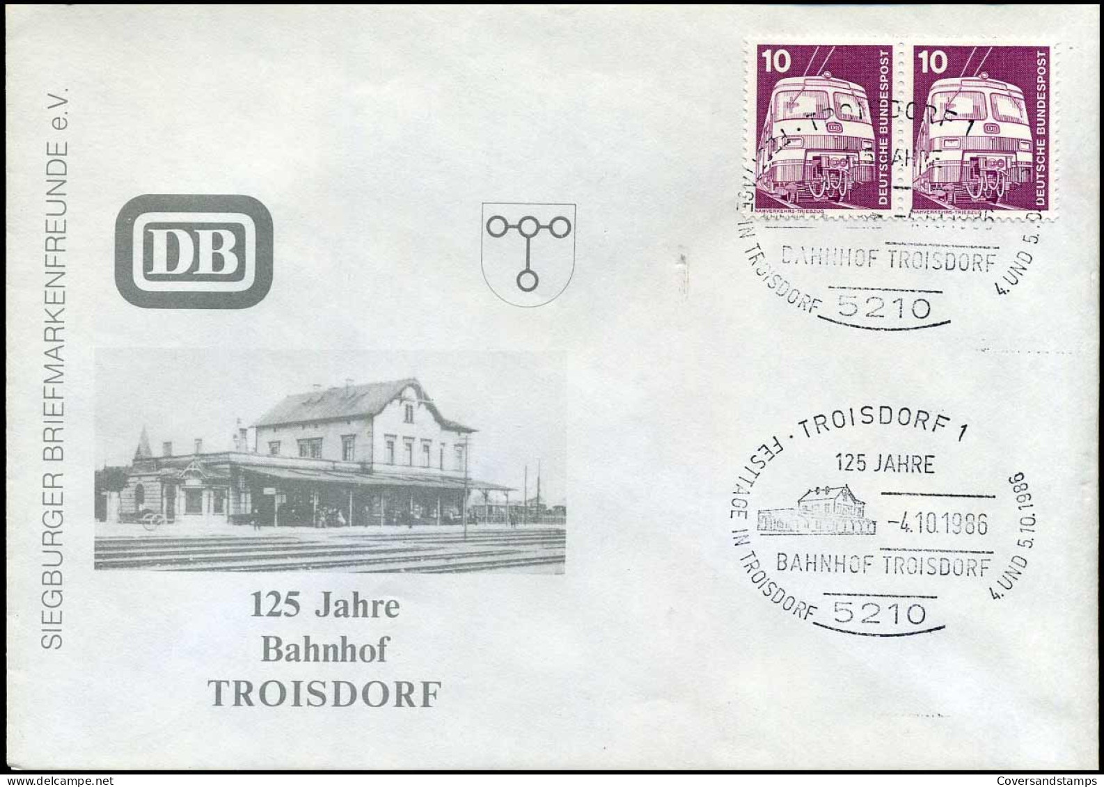 FDC - 125 Jahre Bahnhof Troisdorf - Trains