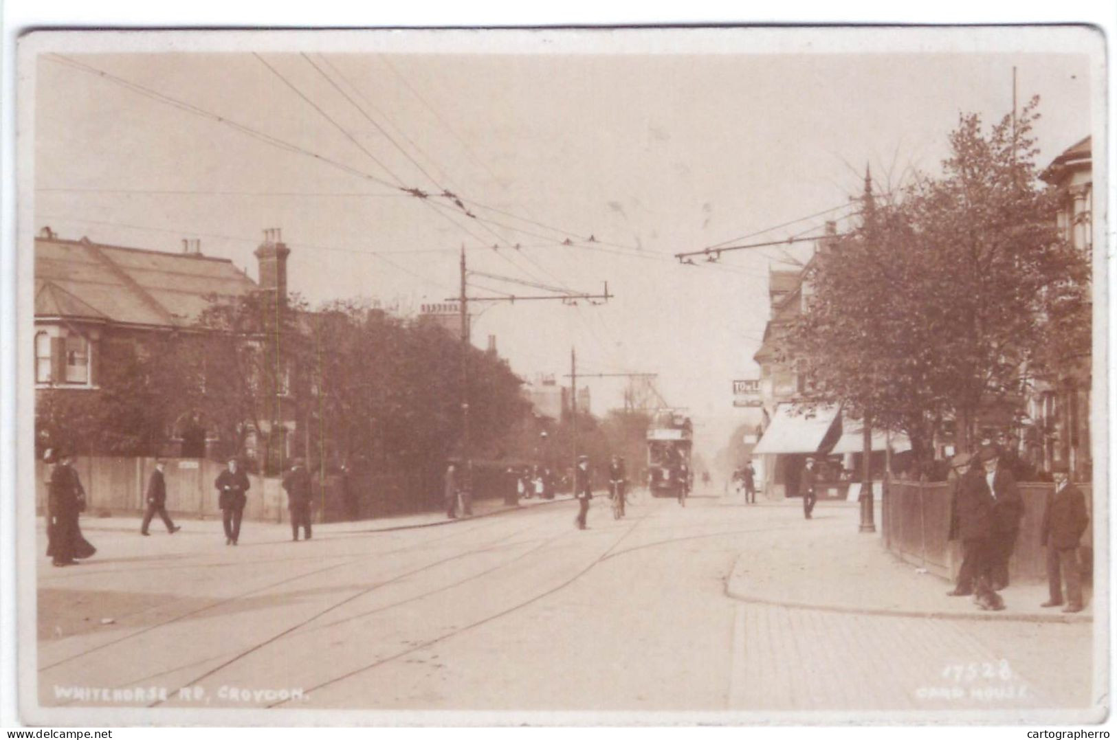 South London Croydon Continental Size 10 X 14 Cm Repro Photo Tram Whitehorse Croydon - Europe