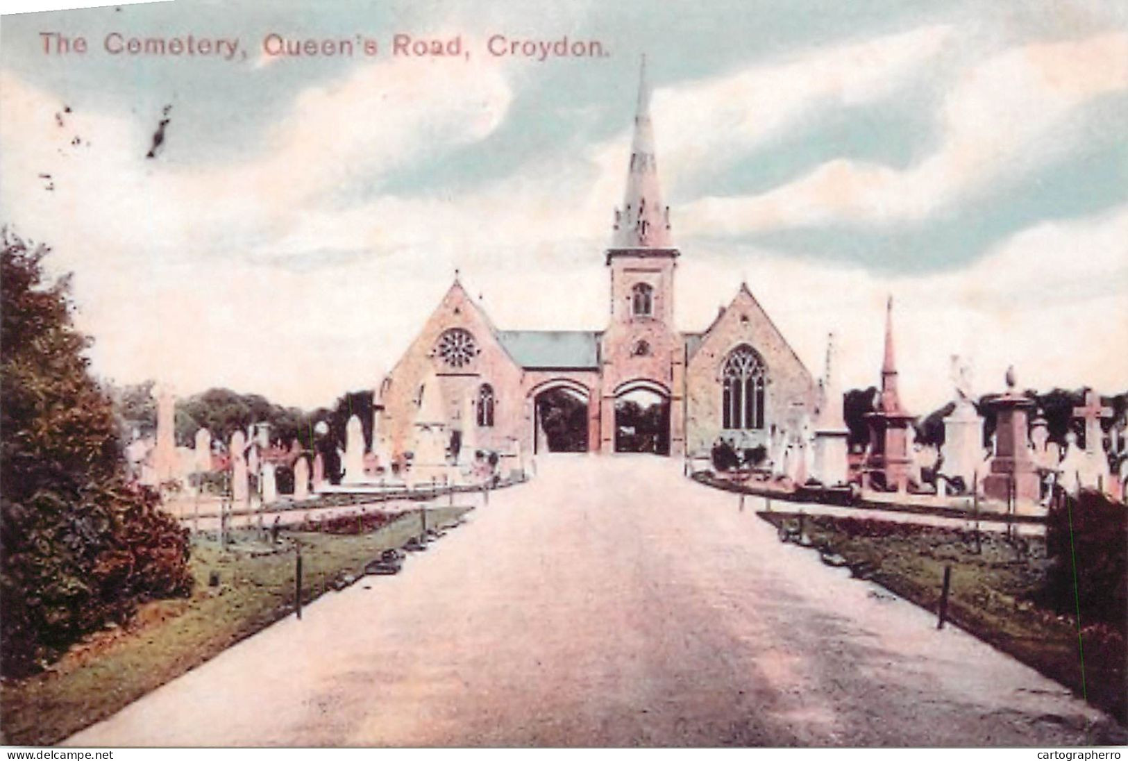 South London Croydon Continental Size 10 X 14 Cm Repro Photo Croydon Cemetery Queen's Road - Europa