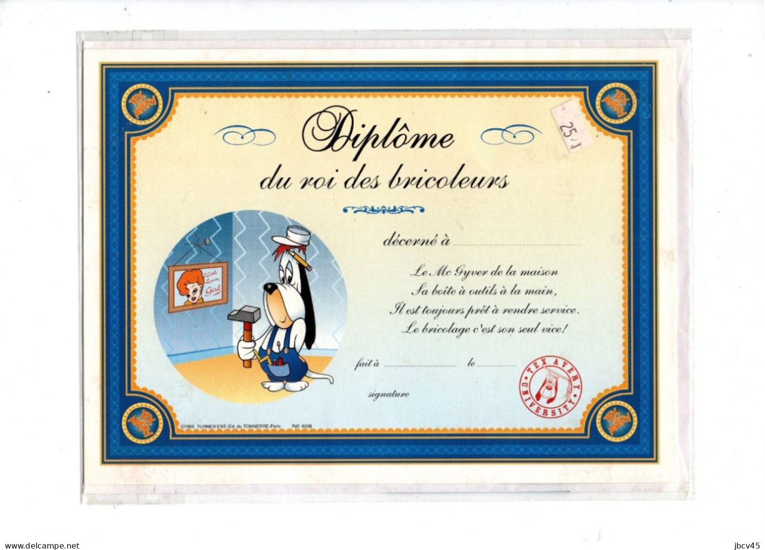 Carte Humoristique Diplome Du Roi Des Bricoleurs - Humour