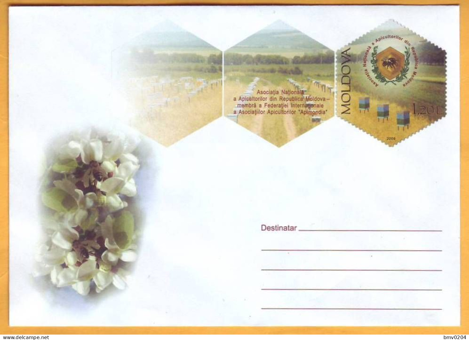 2009  Moldova Moldavie Moldau. Beekeeping. Bees. Hive. Flowers. Cover Mint - Api