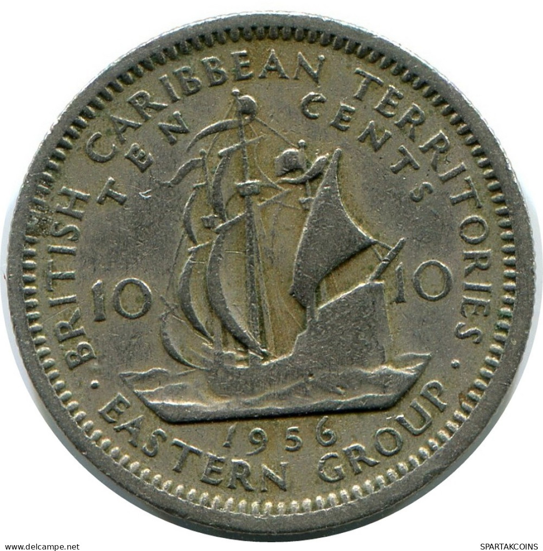 10 CENTS 1956 EASTERN STATES British Territories Moneda #AZ034.E.A - Colonias