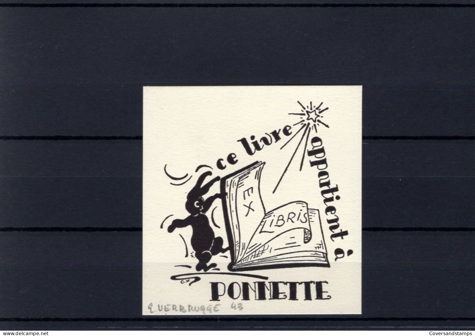 Ex-Libris : G. Verbrugge - 'ce Livre Opportient à Ponnette' - Bookplates