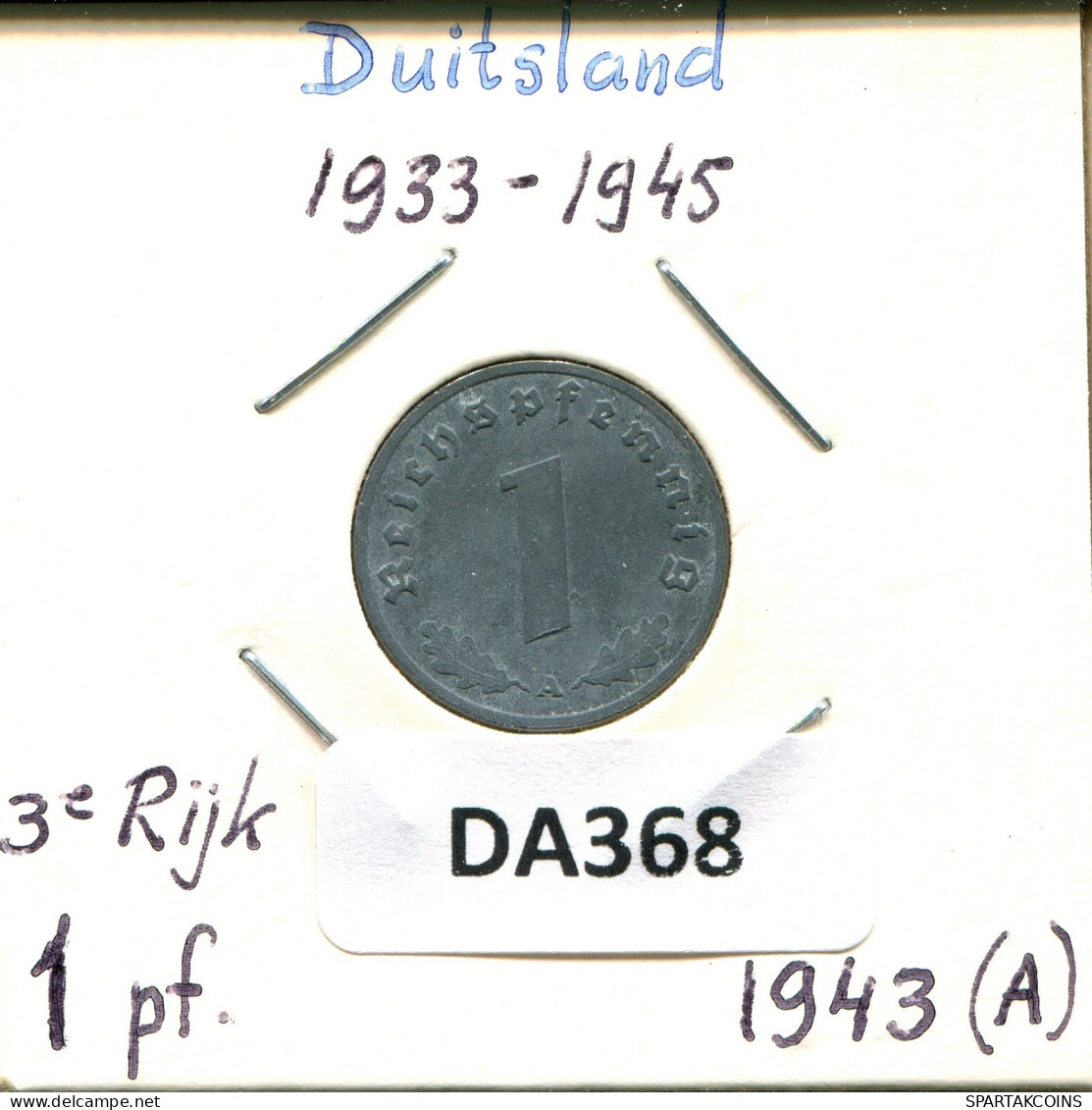 1 REICHSPFENNIG 1943 A ALLEMAGNE Pièce GERMANY #DA368.2.F.A - 1 Reichspfennig
