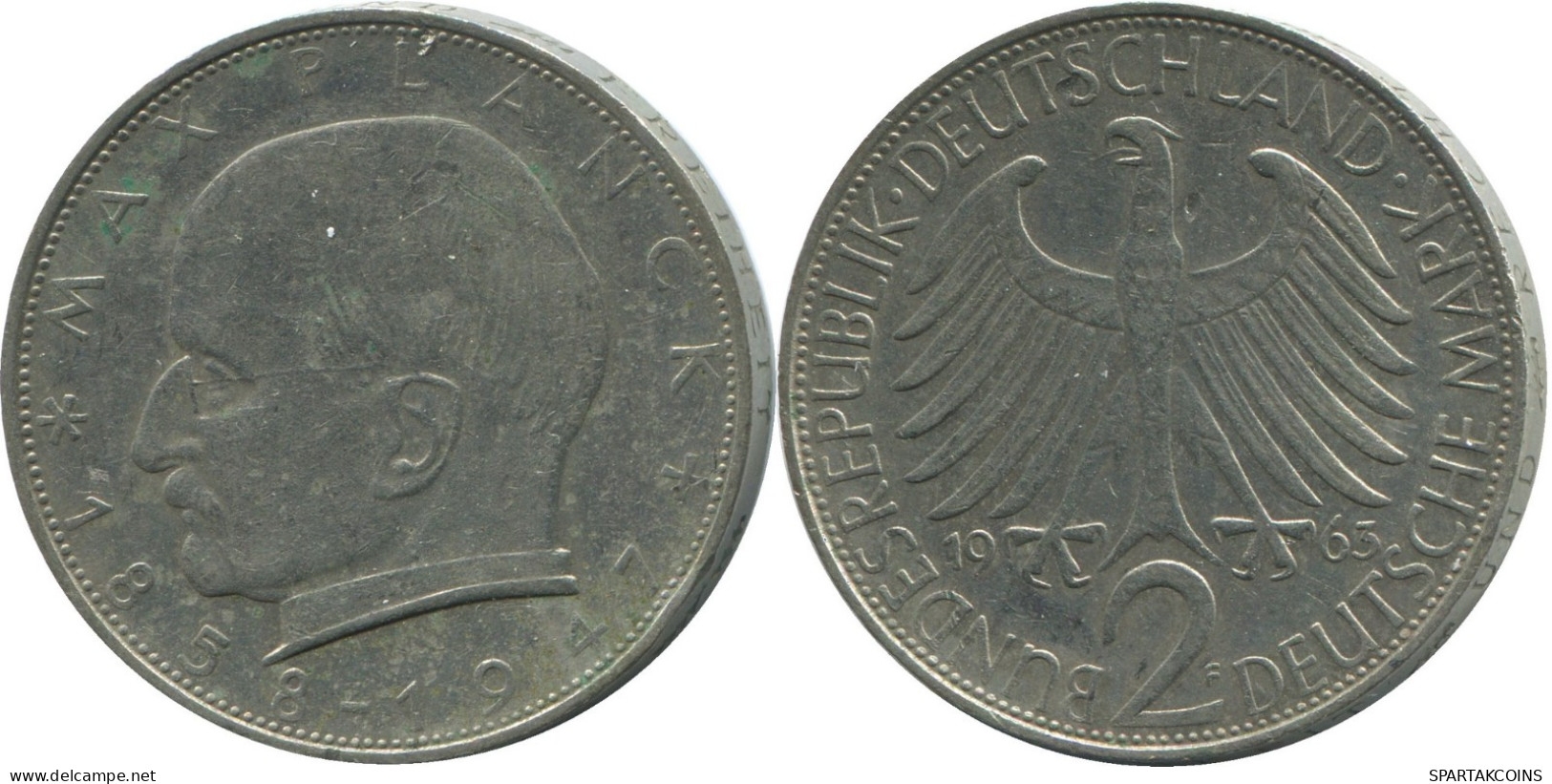 2 DM 1963 F M.Planck BRD ALEMANIA Moneda GERMANY #DE10346.5.E.A - 2 Marcos