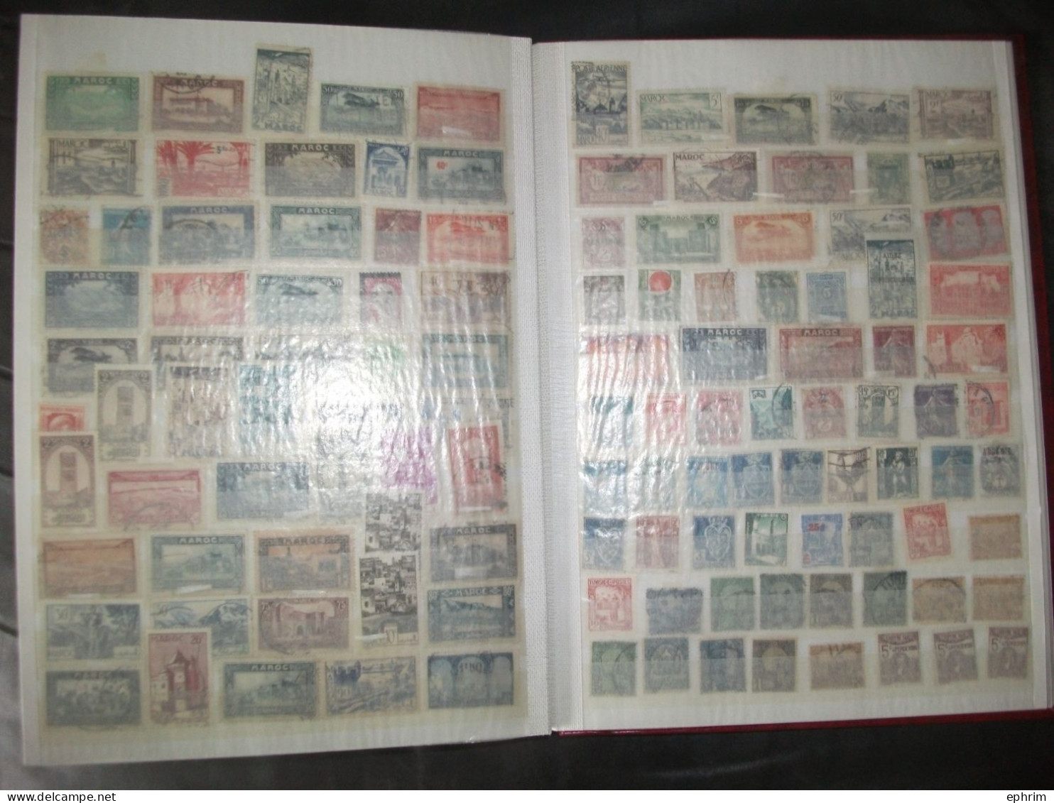 Colonies Françaises Collection en Album Schaubek 64 Pages Plusieurs Milliers Timbres Neufs / Oblitérés Lot Timbre Ancien