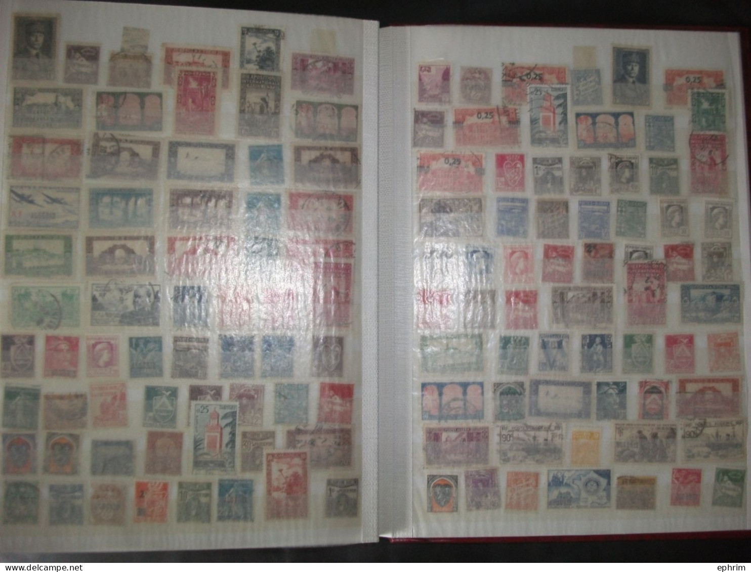 Colonies Françaises Collection en Album Schaubek 64 Pages Plusieurs Milliers Timbres Neufs / Oblitérés Lot Timbre Ancien