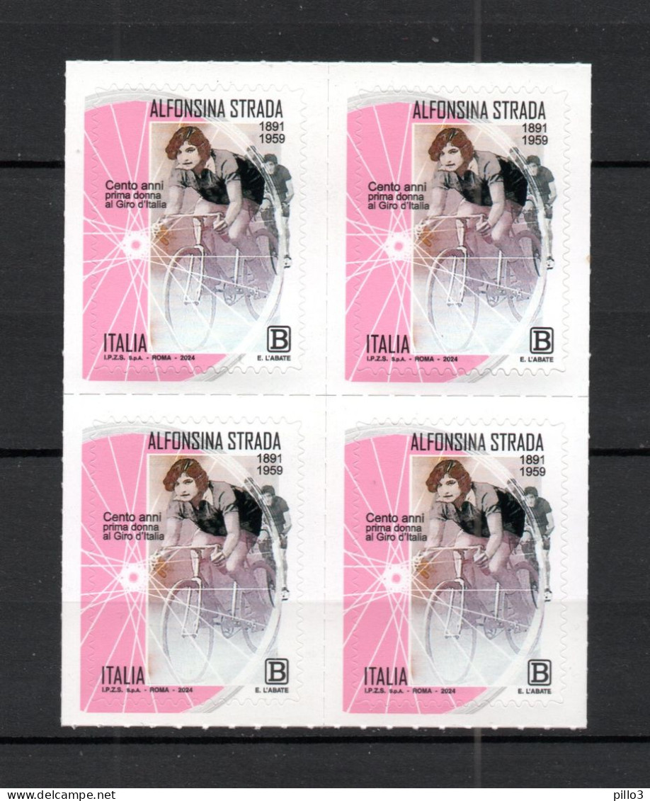 ITALIA :  Alfonsina Strada  Al Giro D'Italia - QUARTINA  MNH**  -  8.03.2024 - 2021-...: Mint/hinged