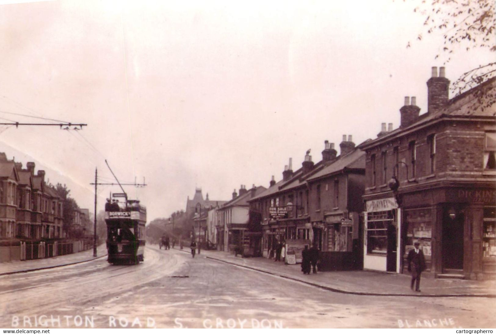 South London Croydon Continental Size 10 X 14 Cm Repro Photo Croydon Double Decker Tram - Europa