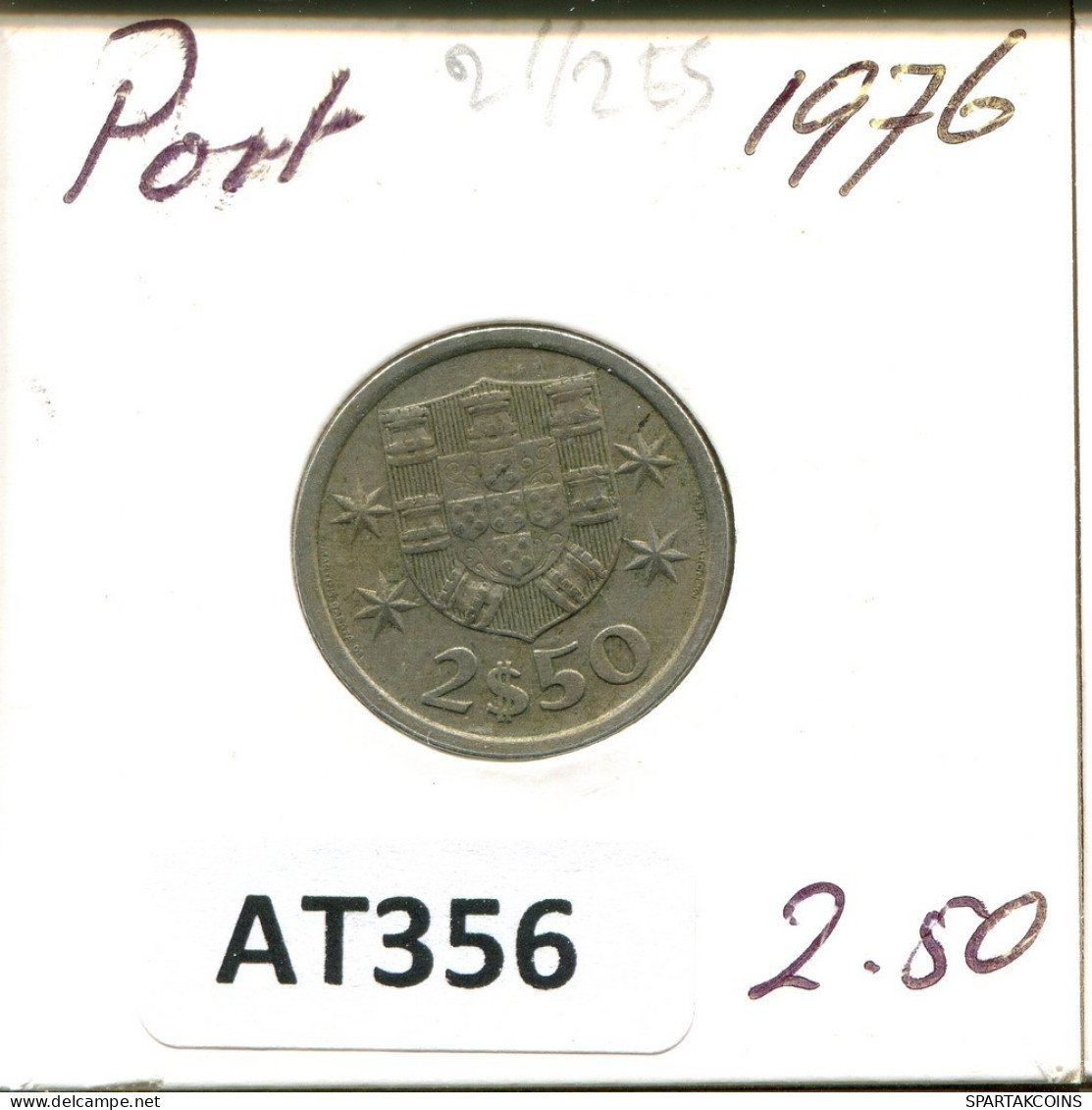 2$50 ESCUDOS 1976 PORTUGAL Coin #AT356.U.A - Portugal