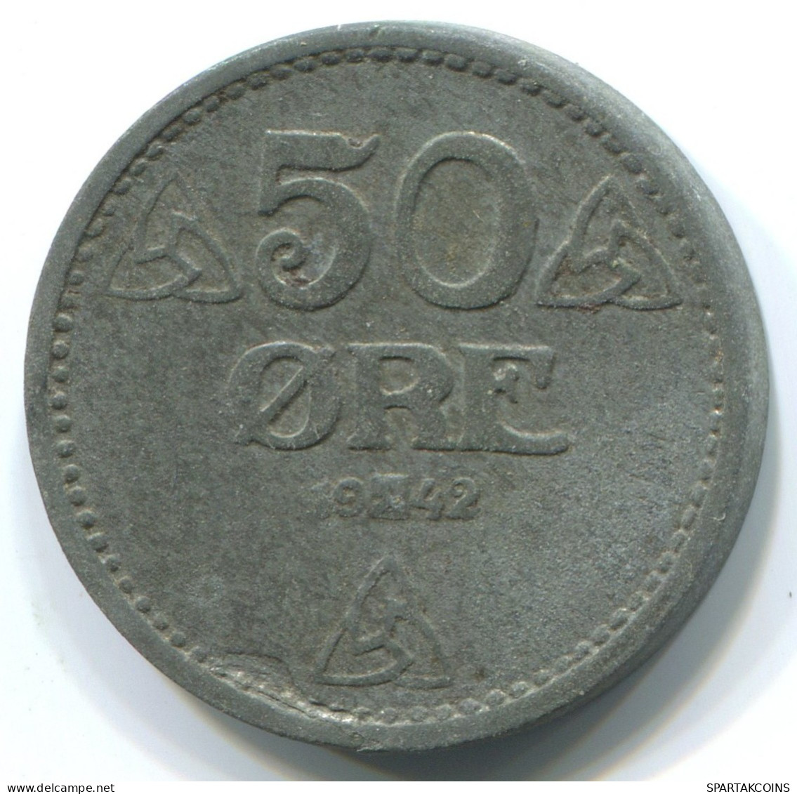 50 ORE 1942NORUEGA NORWAY Moneda #WW1037.E.A - Noruega