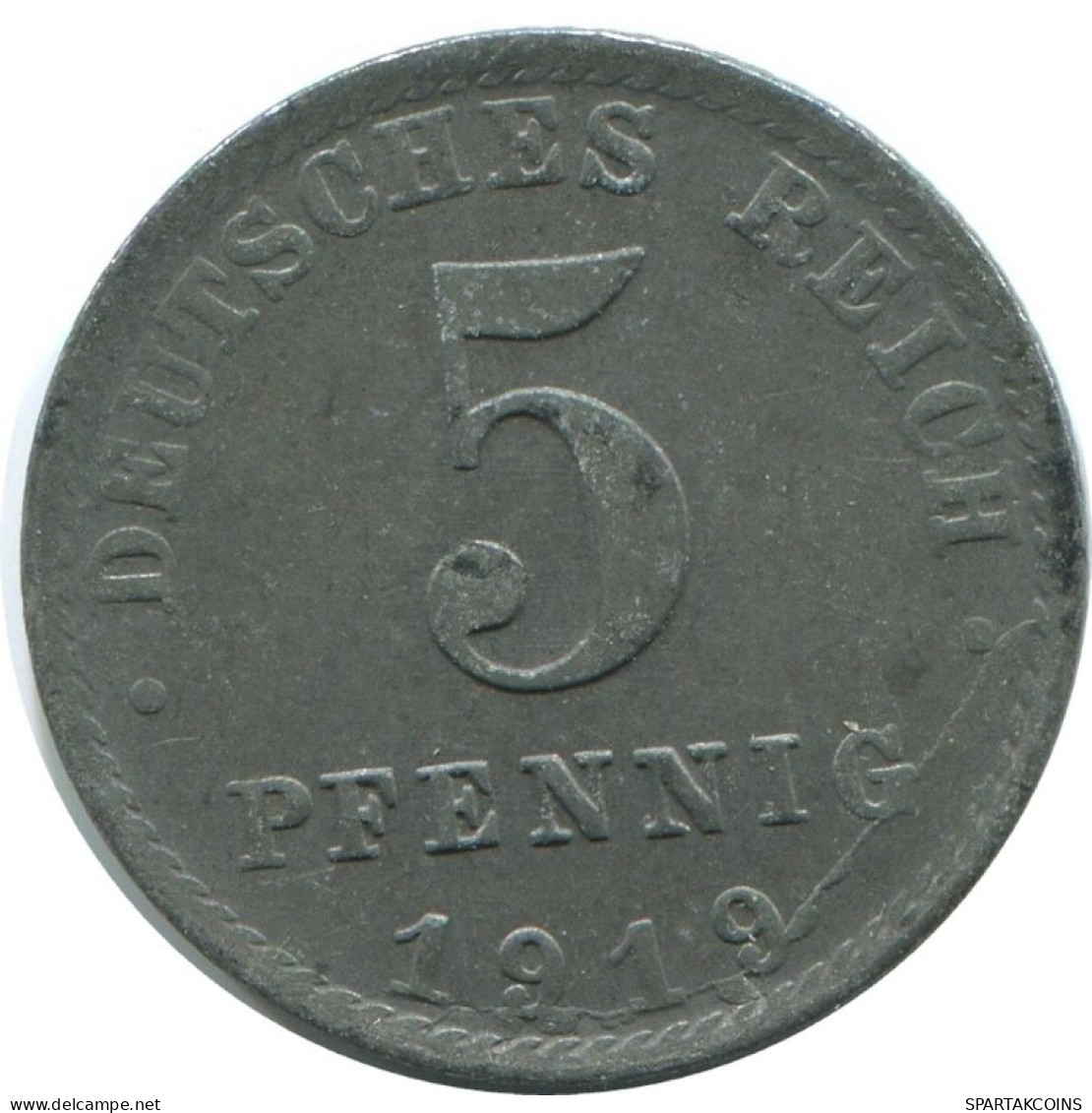 5 PFENNIG 1919 A DEUTSCHLAND Münze GERMANY #AE301.D.A - 5 Rentenpfennig & 5 Reichspfennig