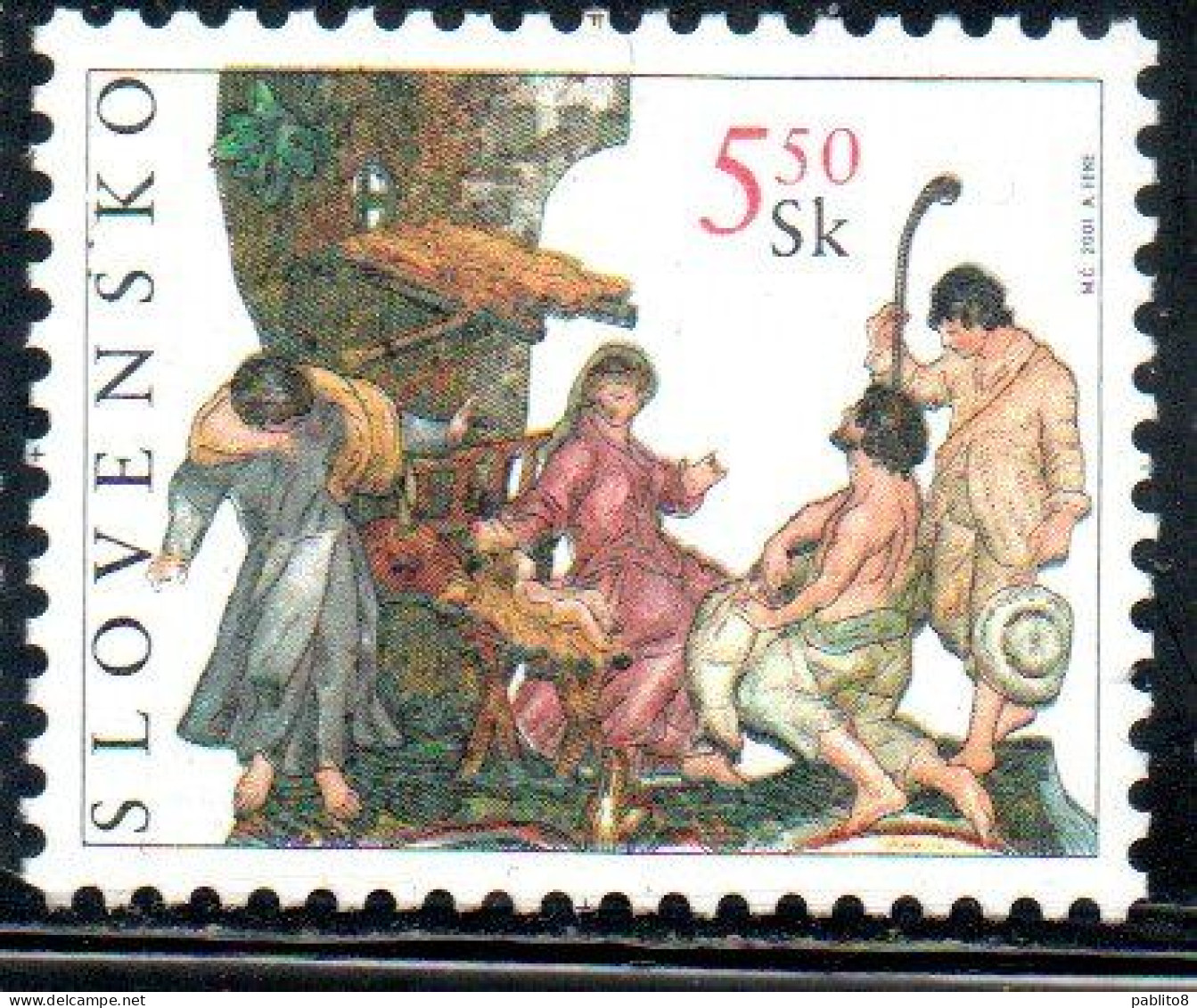SLOVAKIA SLOVACCHIA SLOVENSKO 2001 CHRISTMAS NATALE NOEL WEIHNACHTEN NAVIDAD 5s MNH - Unused Stamps