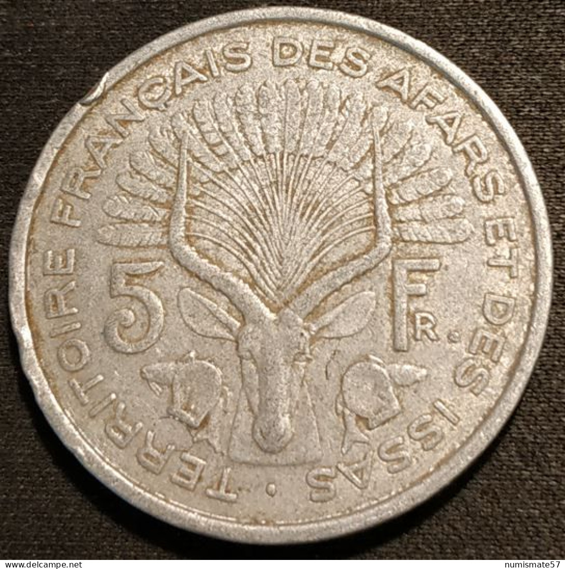 RARE - DJIBOUTI - 5 FRANCS 1975 - KM 14 - TERRITOIRE FRANÇAIS DES AFARS ET DES ISSAS - Dschibuti