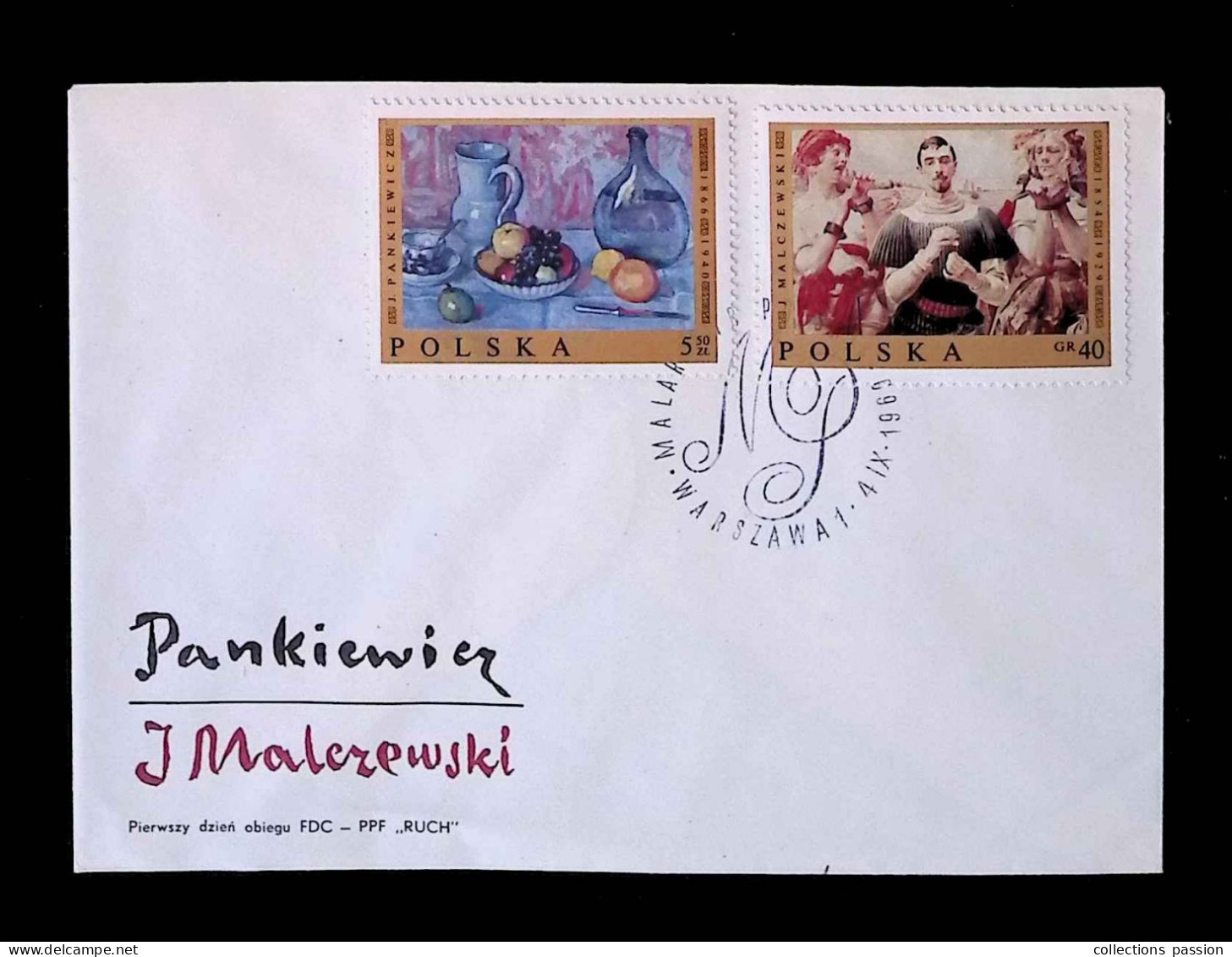 CL, FDC, Premier Jour, Pologne, Polska, Warszawa 1, 4 IX 1960, Malerewski, Pankiewier, Pierwszy Dzien Obiegu - FDC