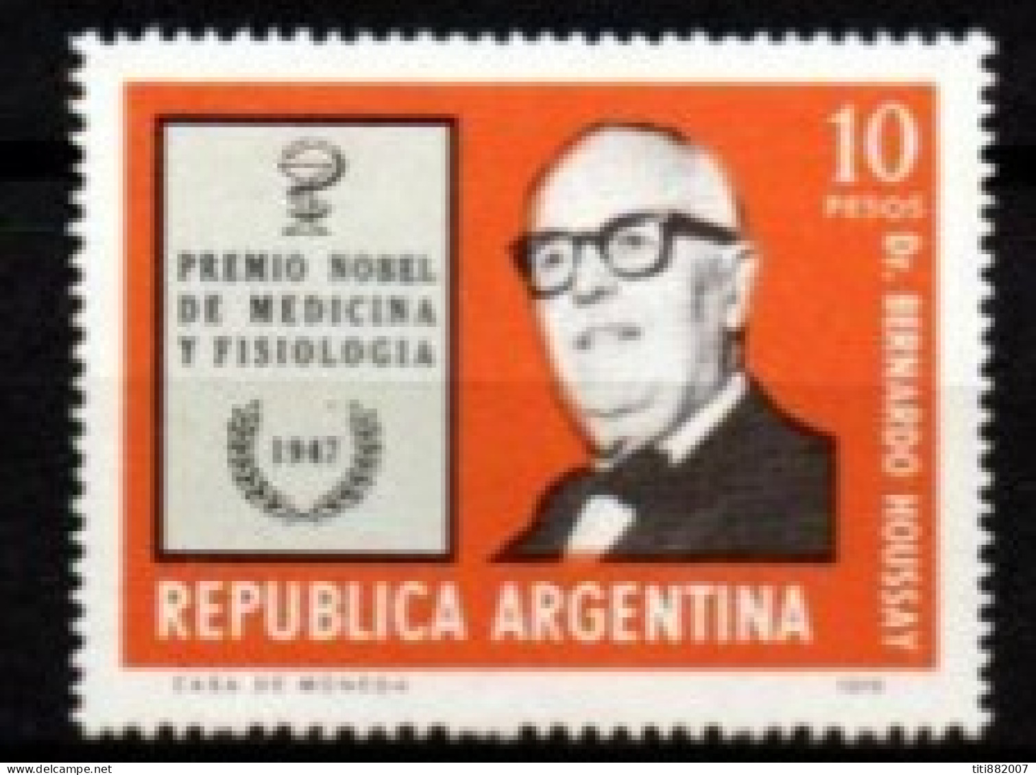 ARGENTINE  -   1976 . Dr. B. Houssay. Prix Nobel De Médecine - Neufs