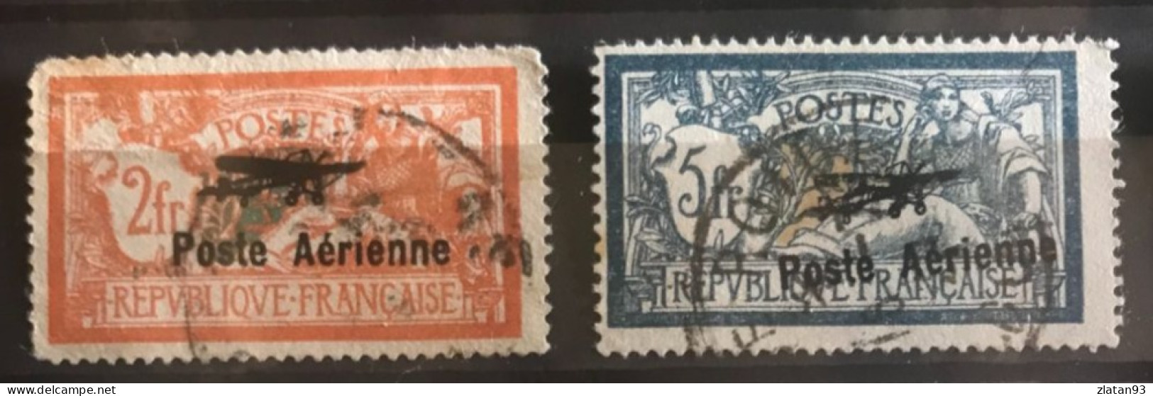 POSTE AERIENNE N°1 & N°2 Oblitéré CàD (SURCHARGE MODERNE) - 1927-1959 Used