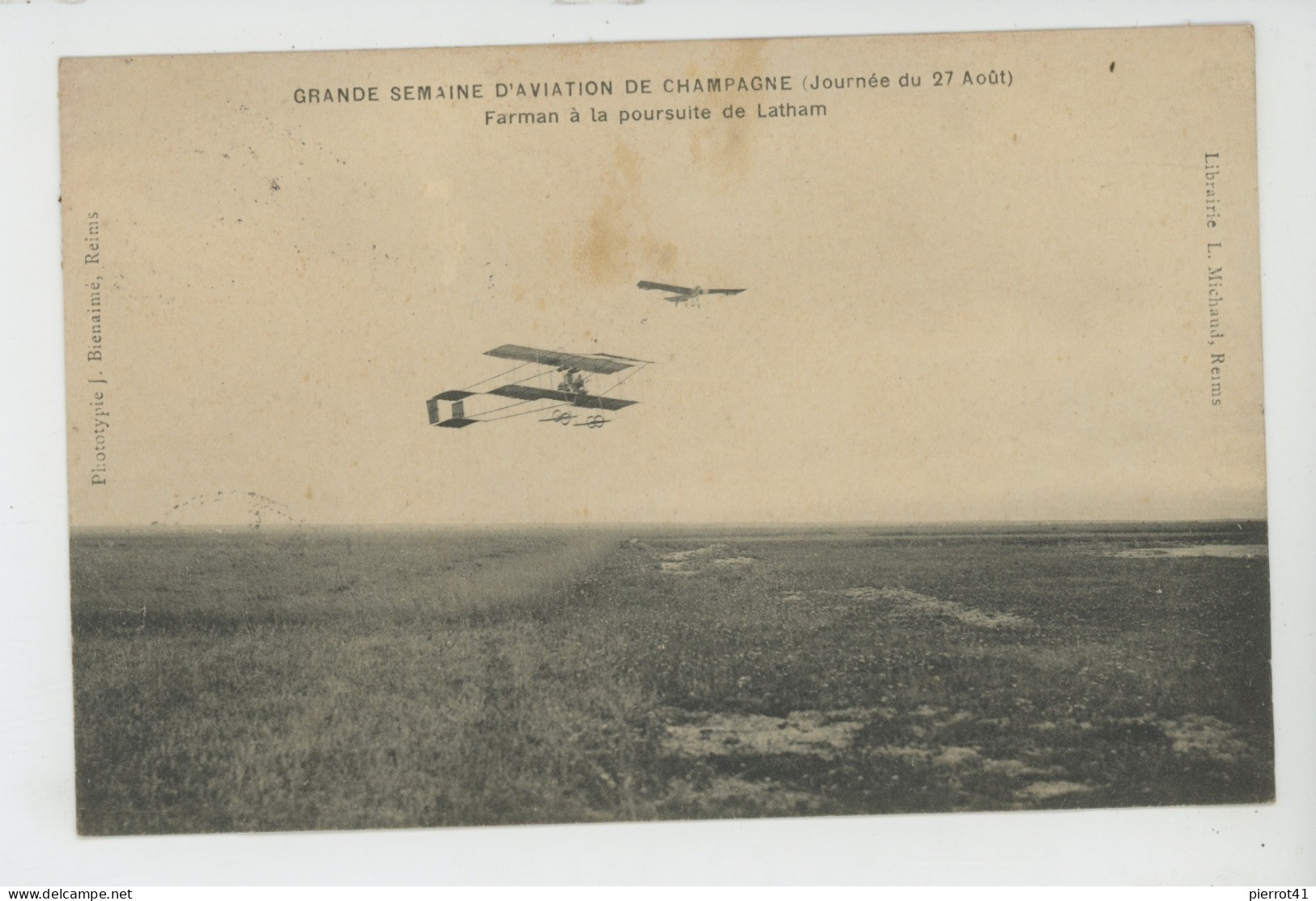 AVIATION - GRANDE SEMAINE D'AVIATION DE CHAMPAGNE - Journée Du 27 Août - FARMAN à La Poursuite De LATHAM - ....-1914: Precursors