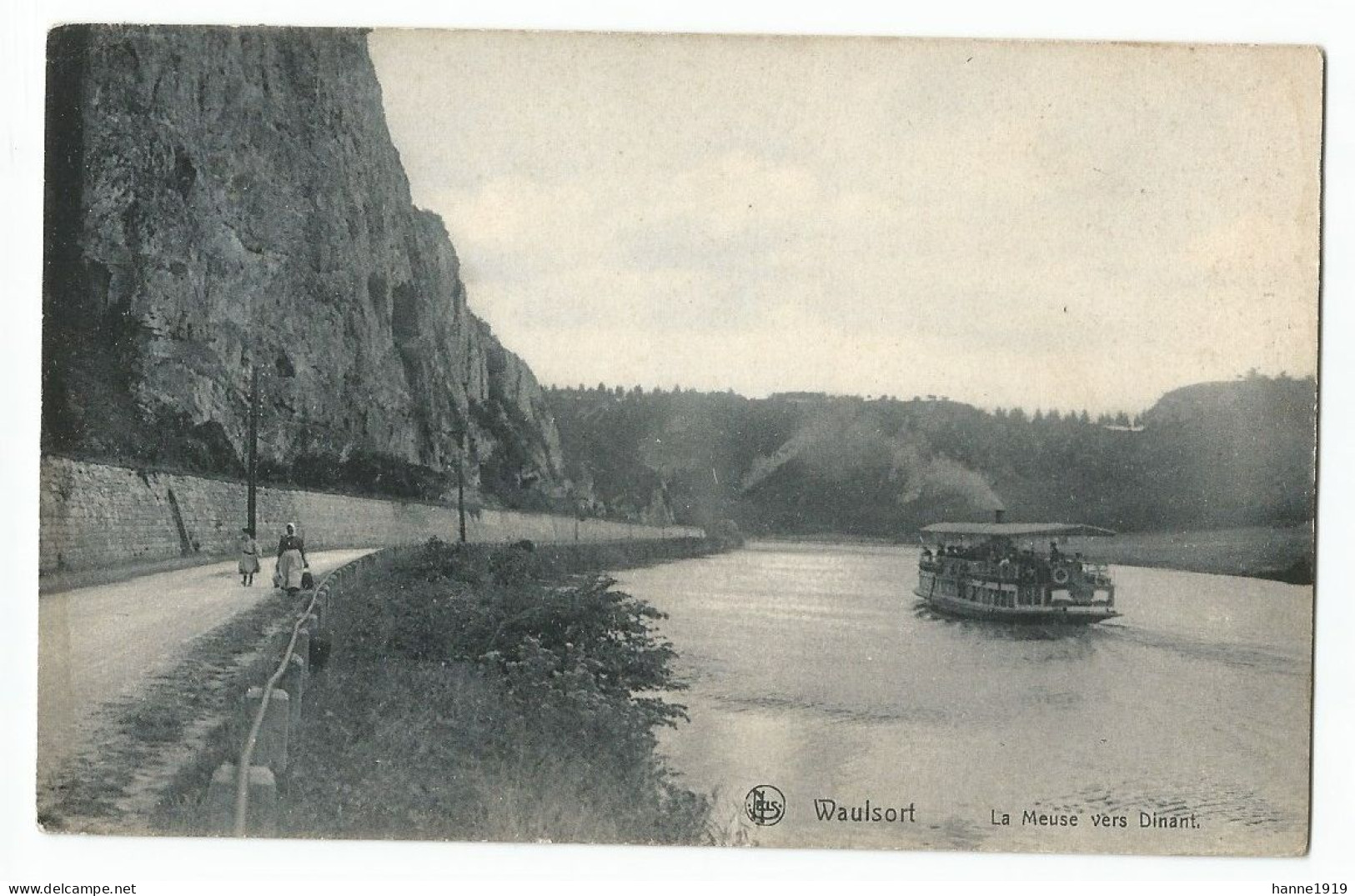 Waulsort La Meuse Vers Dinant Cachet 1908 Waulsort Htje - Dinant