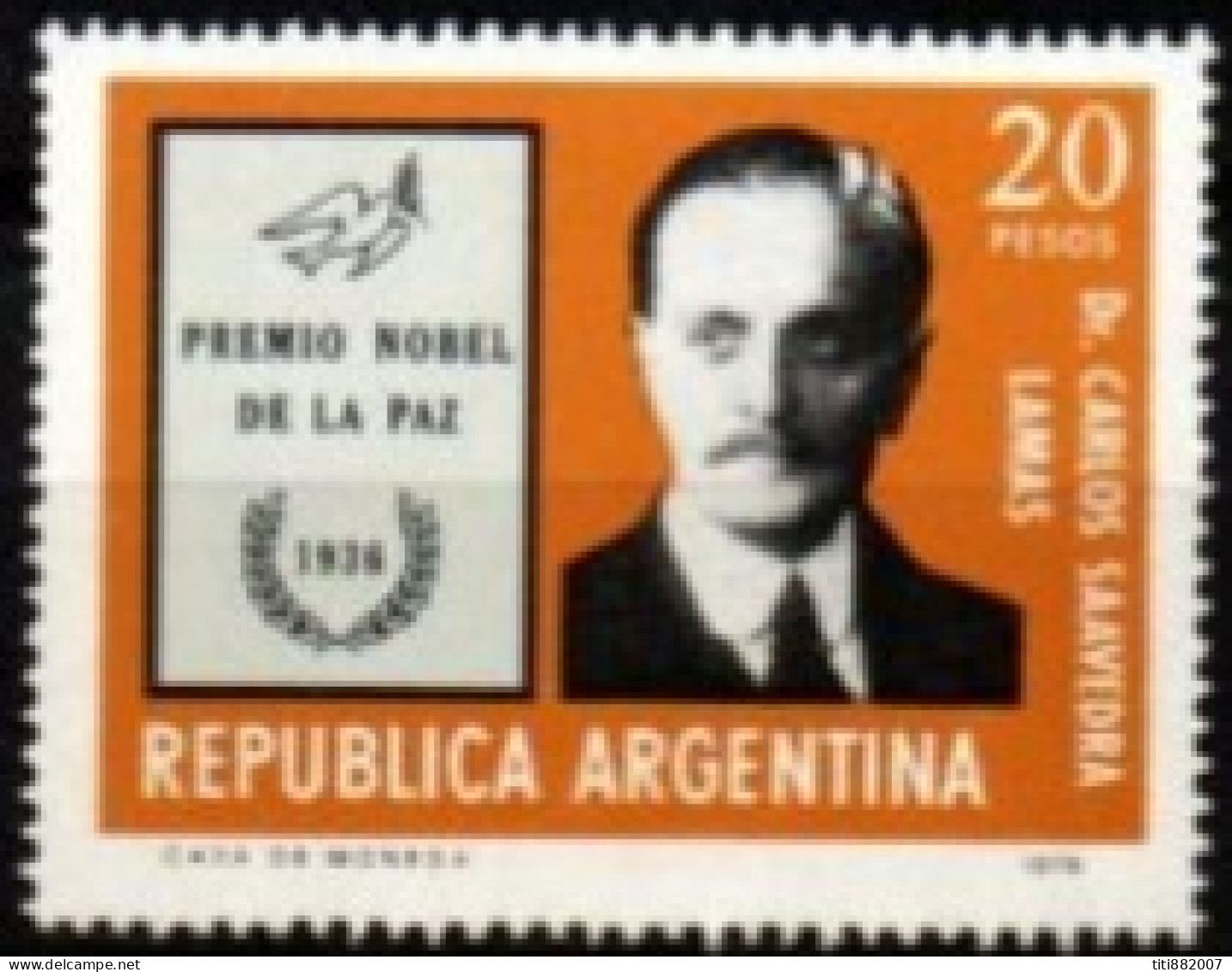 ARGENTINE  -   1976 . Dr. Carlos Saavedra Lamas. Prix Nobel De La Paix - Unused Stamps