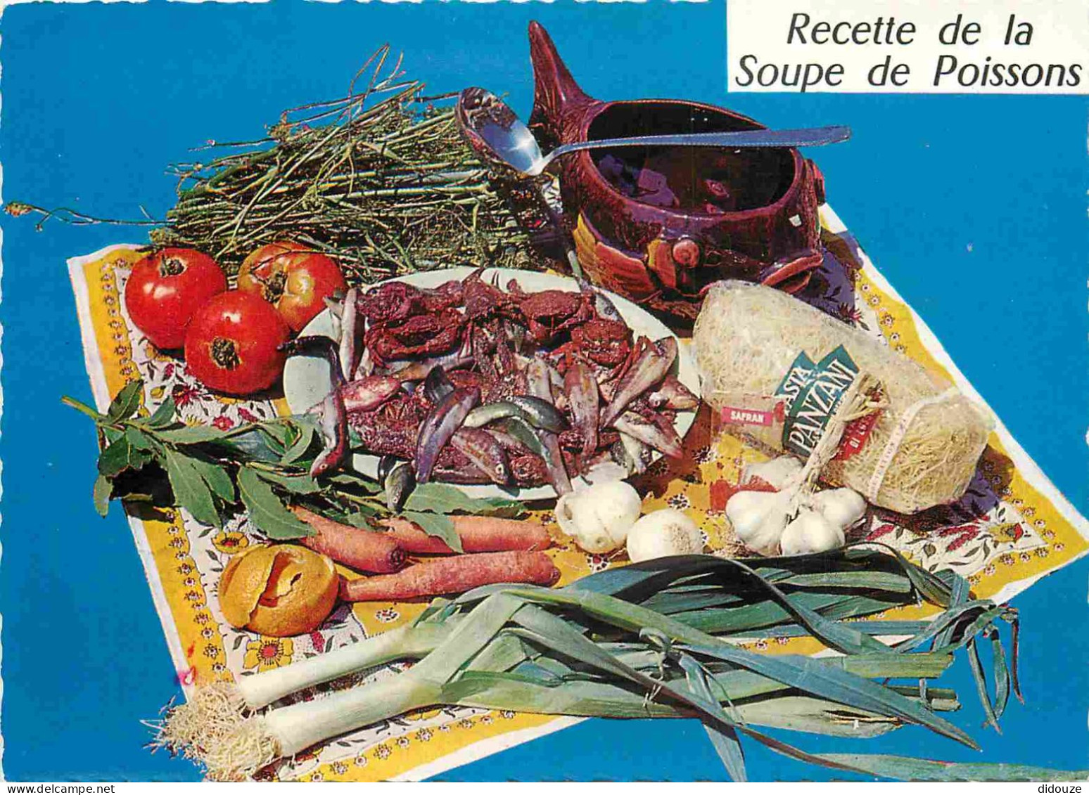 Recettes De Cuisine - Soupe De Poissons - Gastronomie - Carte Dentelée - CPSM Grand Format - Carte Neuve - Voir Scans Re - Recettes (cuisine)