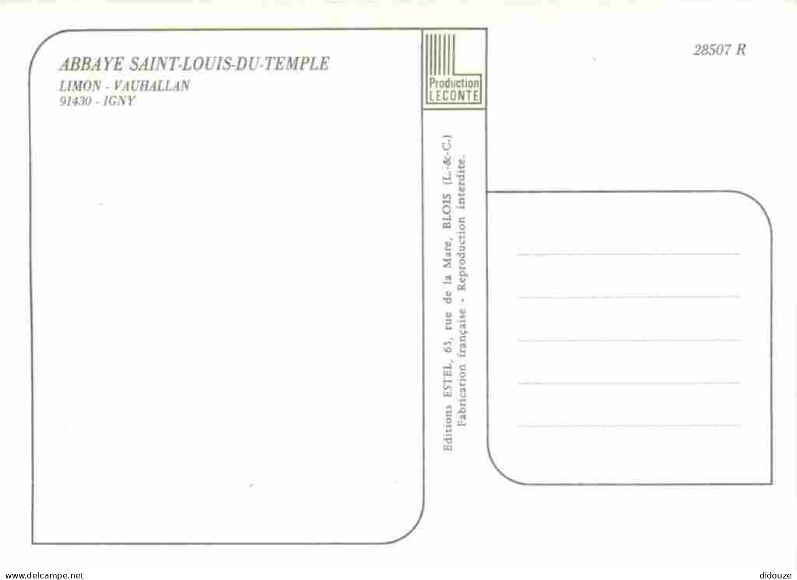 91 - Igny - Limon Vauhallan - Abbaye Saint Louis Du Temple - CPM - Carte Neuve - Voir Scans Recto-Verso - Igny