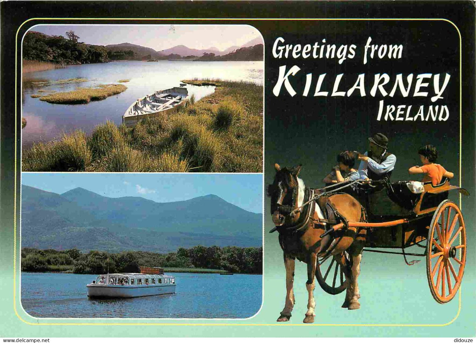 Irlande - Kerry - Killarney - Multivues - Attelage De Chevaux - CPM - Carte Neuve - Voir Scans Recto-Verso - Kerry