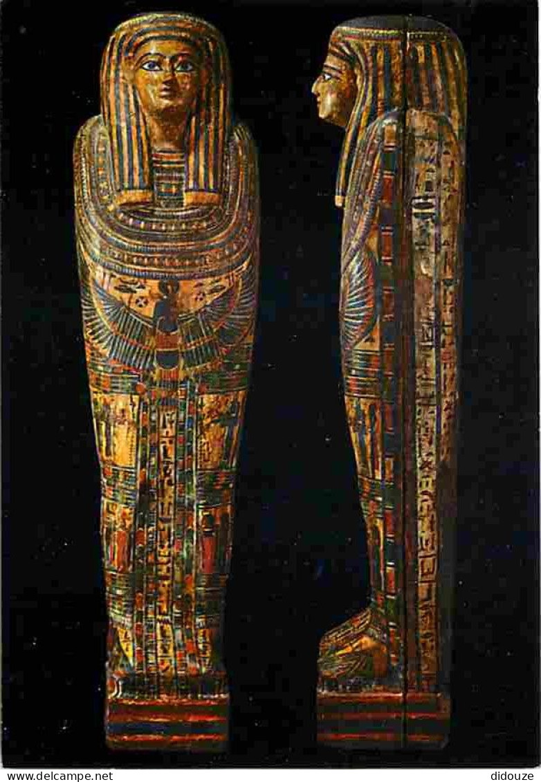 Art - Antiquités - Egypte - Sarcophage égyptien En Bois Contenant La Momie D'une Femme - Ir Bastet Oudja En Nefou - Musé - Antike