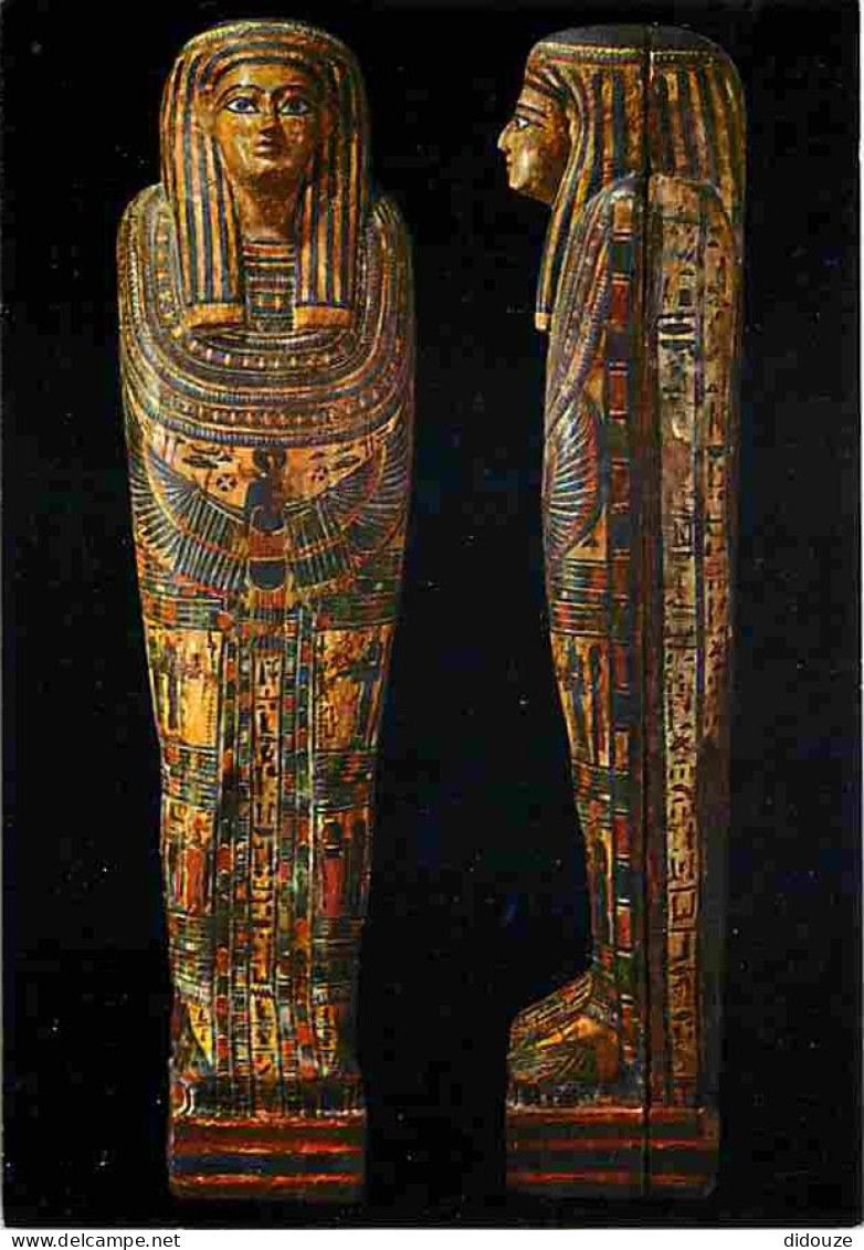 Art - Antiquités - Egypte - Sarcophage égyptien En Bois Contenant La Momie D'une Femme - Ir Bastet Oudja En Nefou - Musé - Antiek
