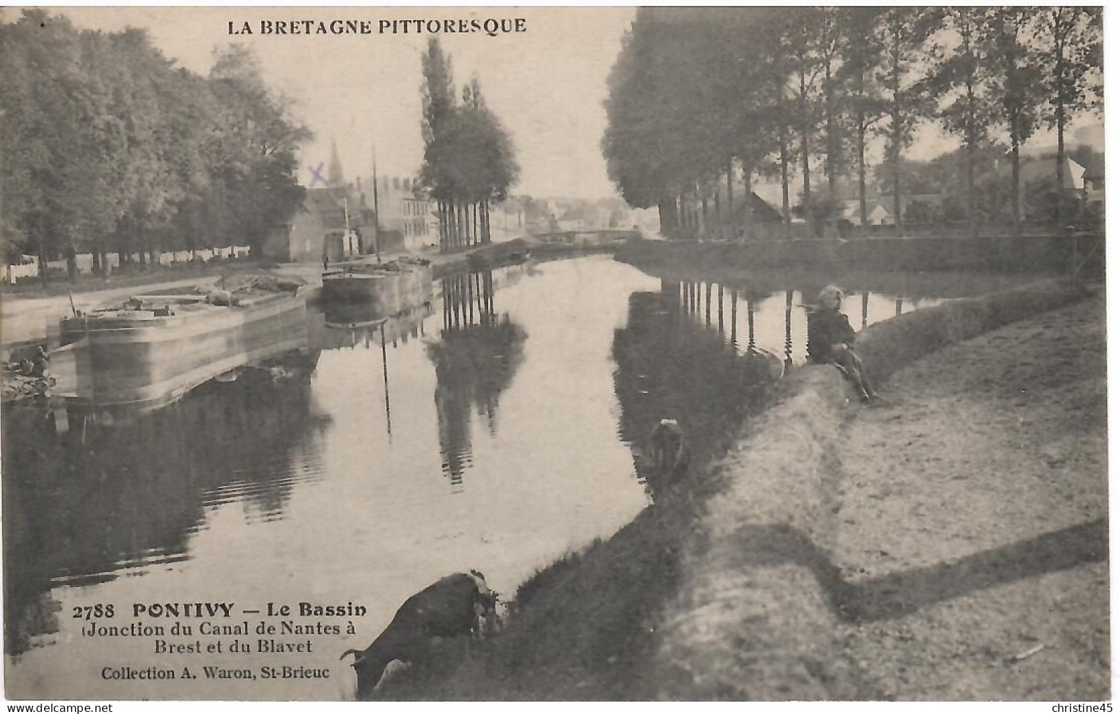 PENICHE     PONTIVY      JONCTION DU CANAL DE NANTES - Péniches