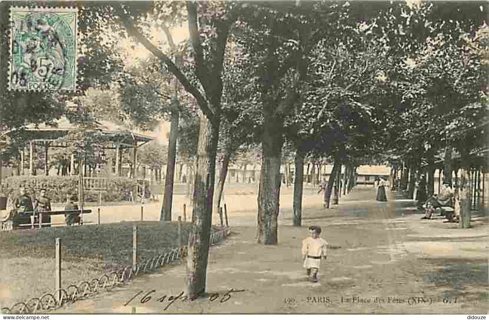 75 - Paris 19 - La Place Des Fetes - Animée - Oblitération Ronde De 1905 - CPA - Voir Scans Recto-Verso - Arrondissement: 19