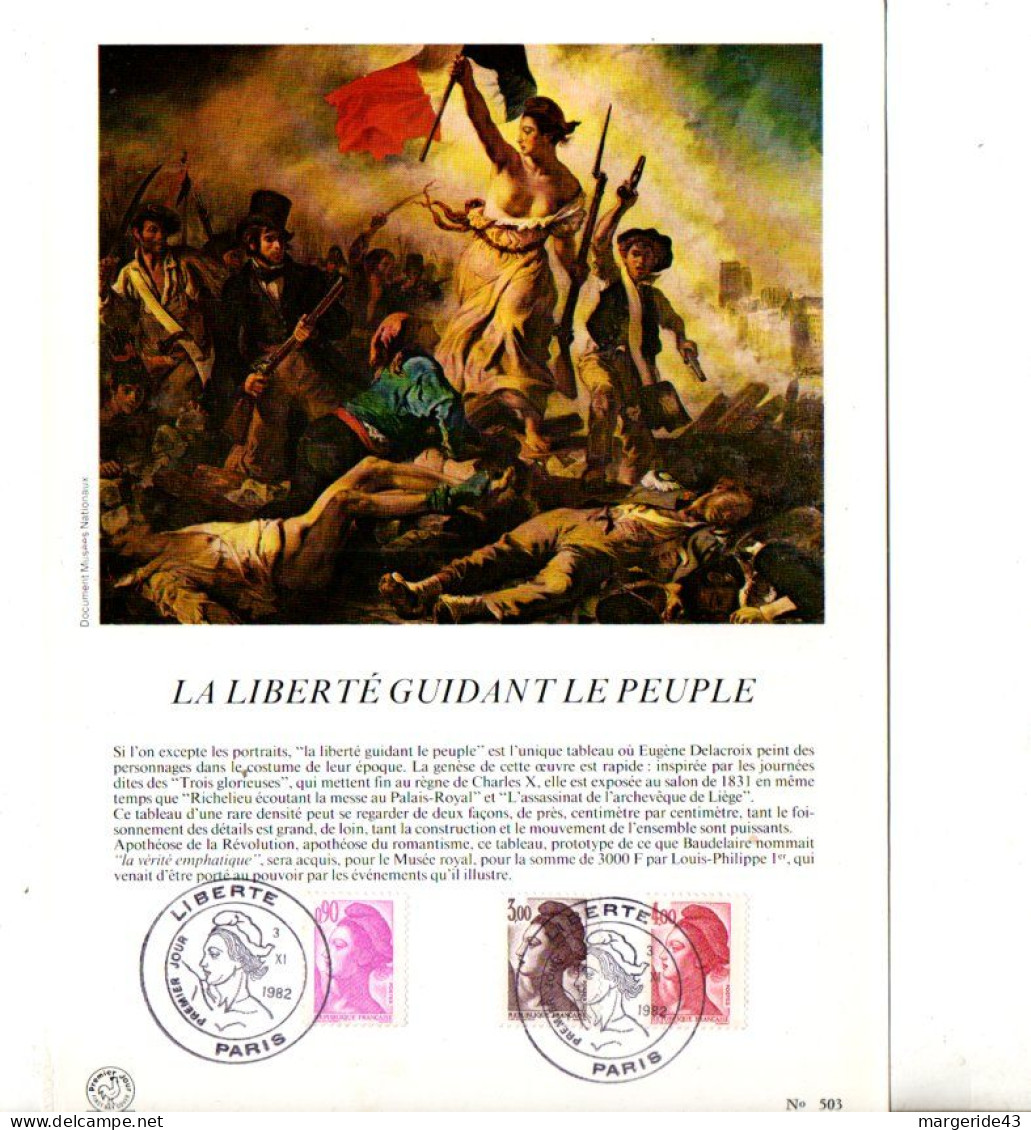 NOTICE FDC 1982 LIBERTE DE GANDON - 1980-1989