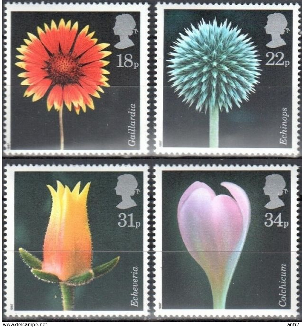 Great Britain  1987  Flowers -   Mi 1097-1100, MNH(**) - Ongebruikt