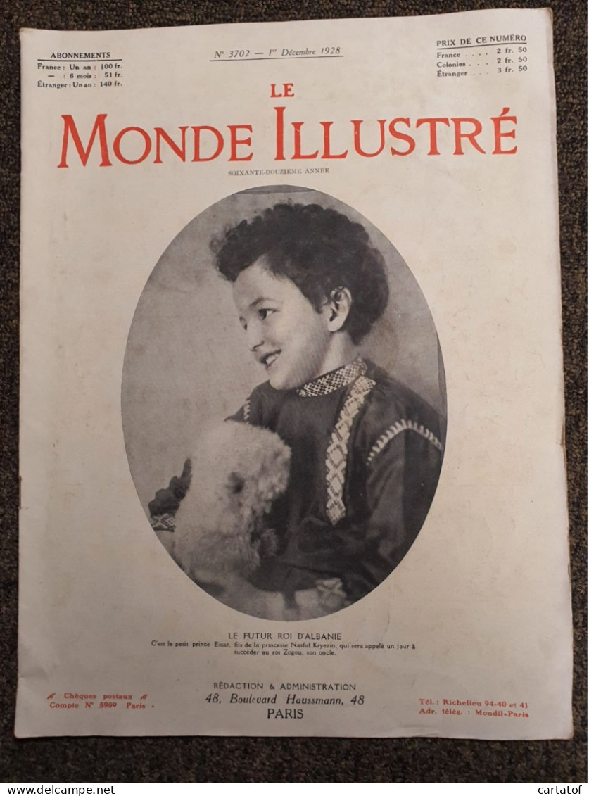 LE MONDE ILLUSTRE N°  3702 - 1er Décembre 1928 . - Informations Générales