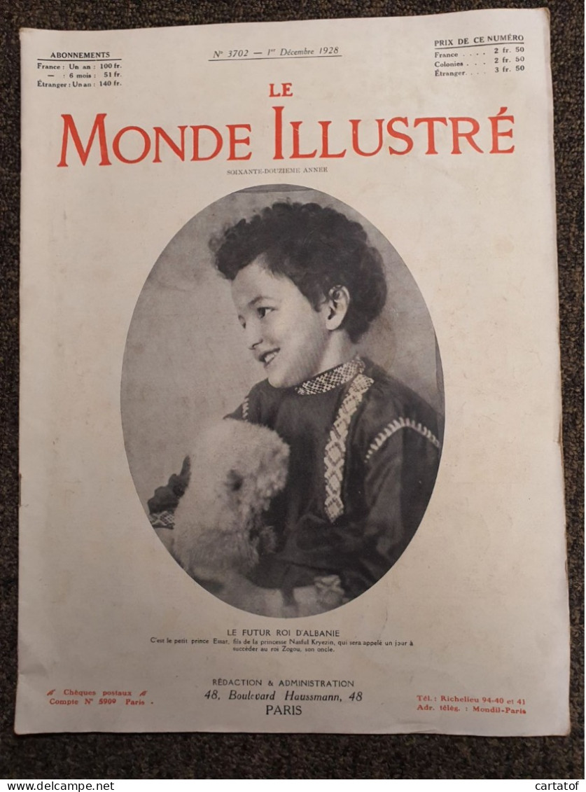 LE MONDE ILLUSTRE N°  3702 - 1er Décembre 1928 . - Allgemeine Literatur