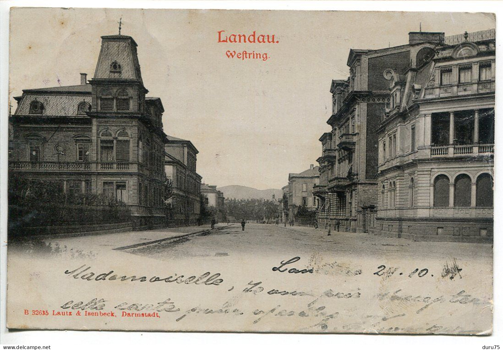 ALLEMAGNE Pionnière Glacée Voyagé 1901 * LANDAU Weftring ( Rue Straße ) - Landau