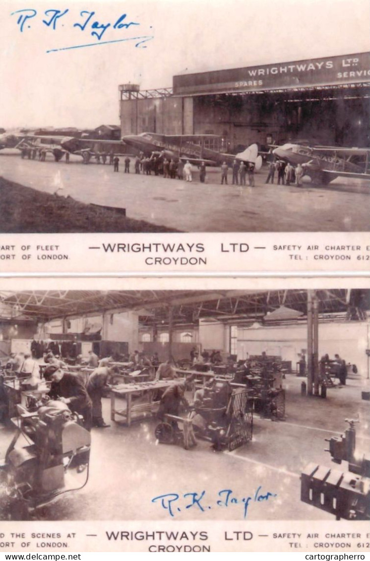 South London Croydon Continental Size 10 X 14 Cm Repro Photo Croydon Aerodrome Wrightways LTD. - Europe