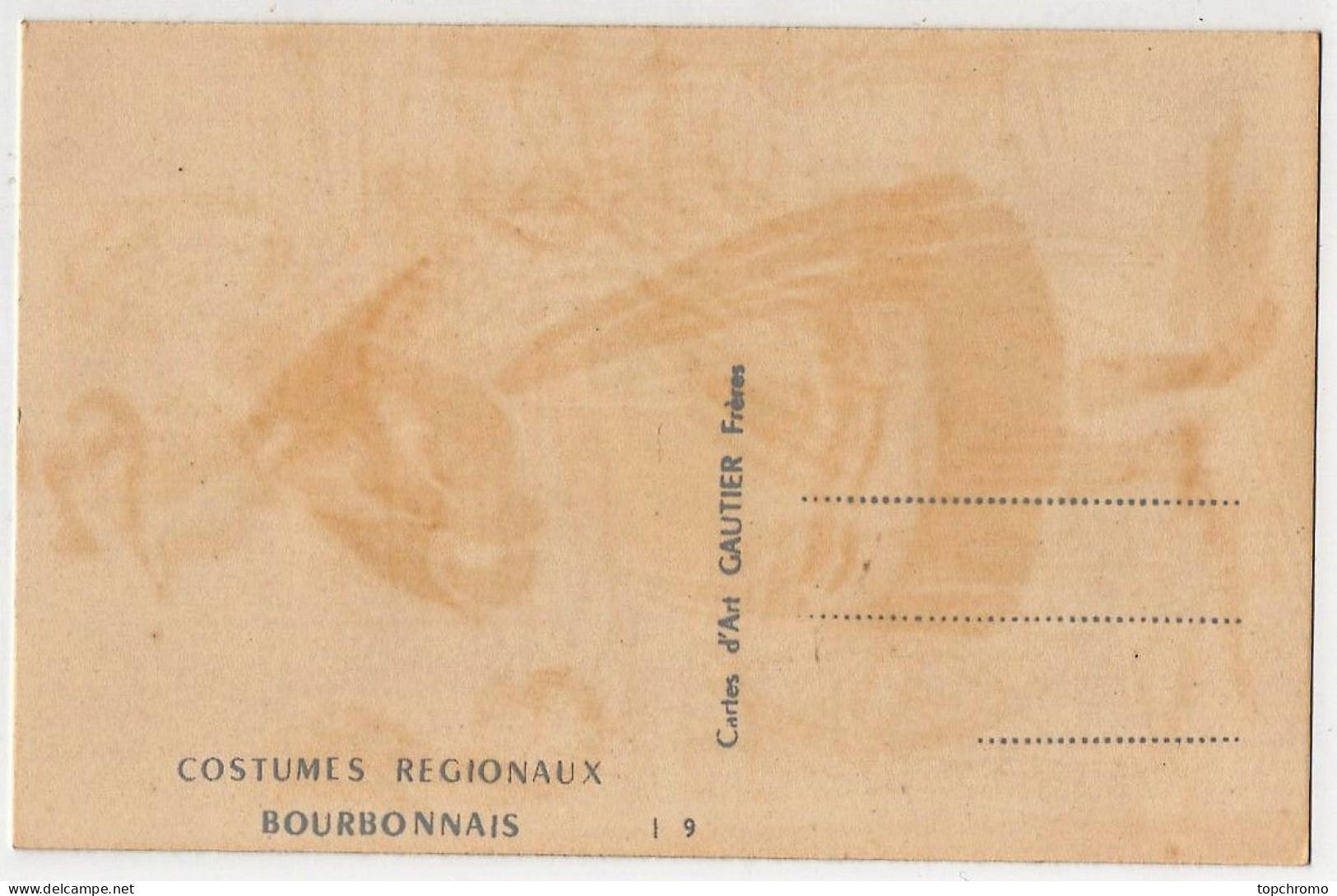 Carte Postale Costumes Régionaux Bourbonnais Cartes D'art Gautier Frères Habits En Feutrine Rouet Quenouille - Sonstige