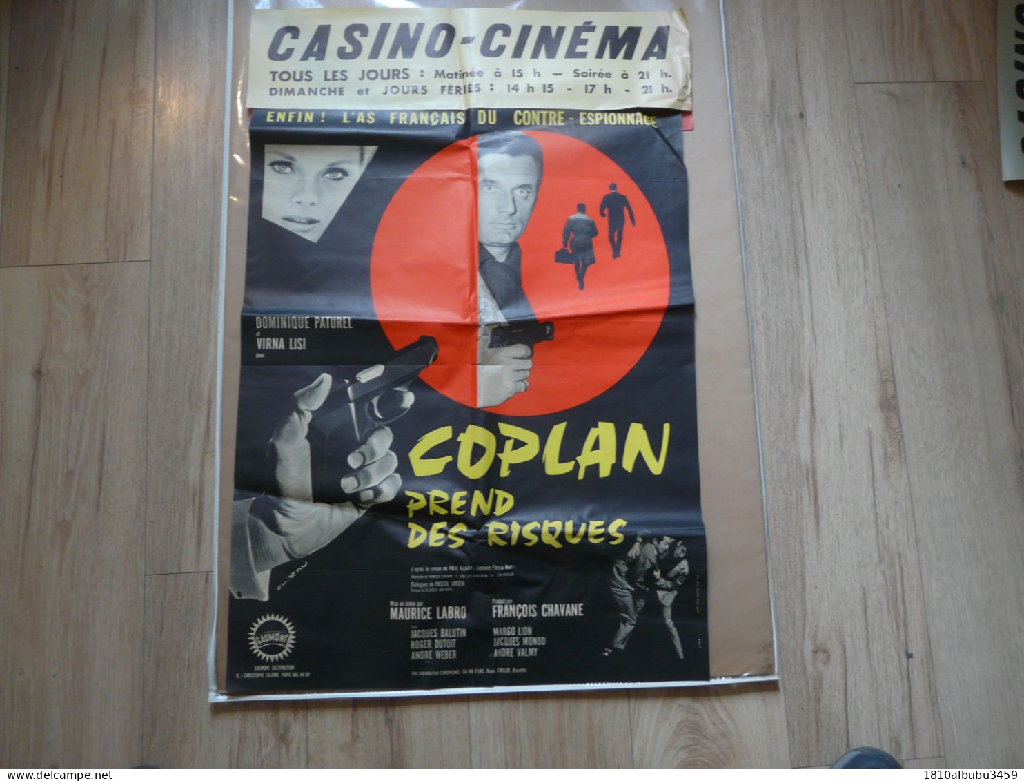 AFFICHE ANCIENNE ORIGINALE - COPLAN PREND DES RISQUES - Dominique PATUREL - Virna Lisi - Afiches